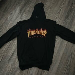 Black Thrasher Hoodie w/out hoodie strings